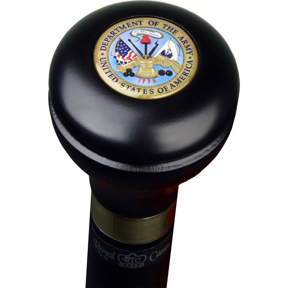 Army War Office Seal Flask Stick: Beechwood Shaft, Hidden Flask