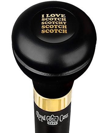 Scratch and Dent I Love Scotch Casino Emblem Flask Walking Stick: Wood Shaft Hidden Flask V3475