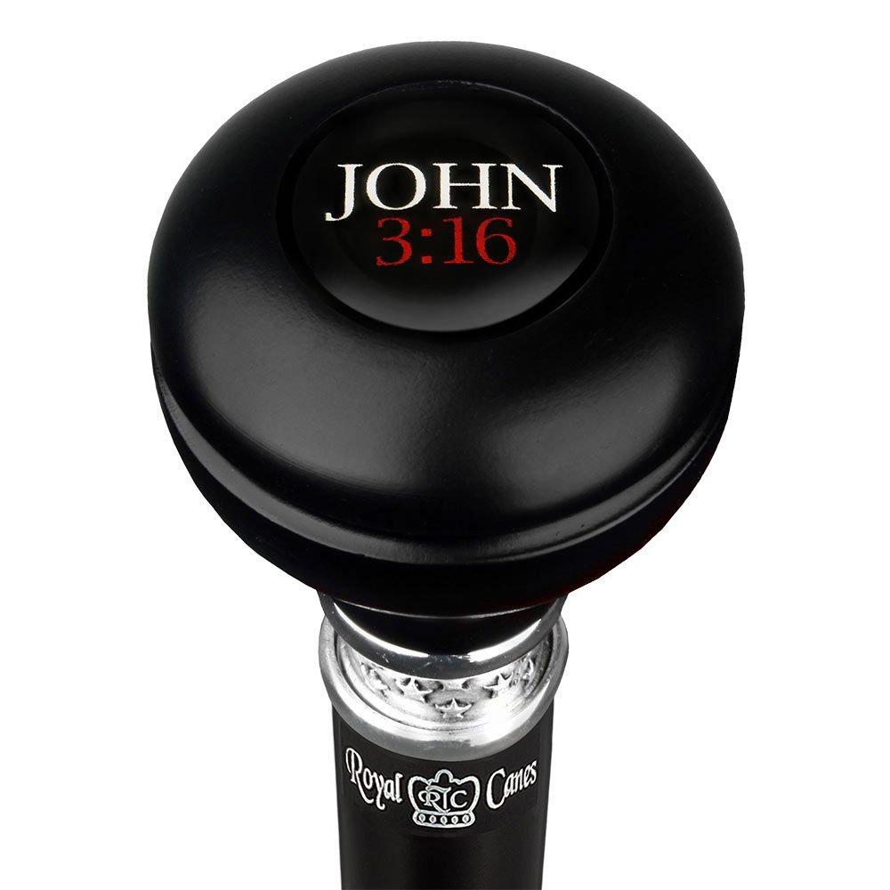 John 316 Knob Walking Stick w/ Black Beechwood Shaft & Pewter Collar