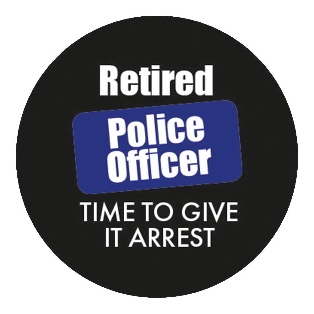 Police Give It Arrest Flask Walking Stick w/ Black Beechwood Shaft & Pewter Collar