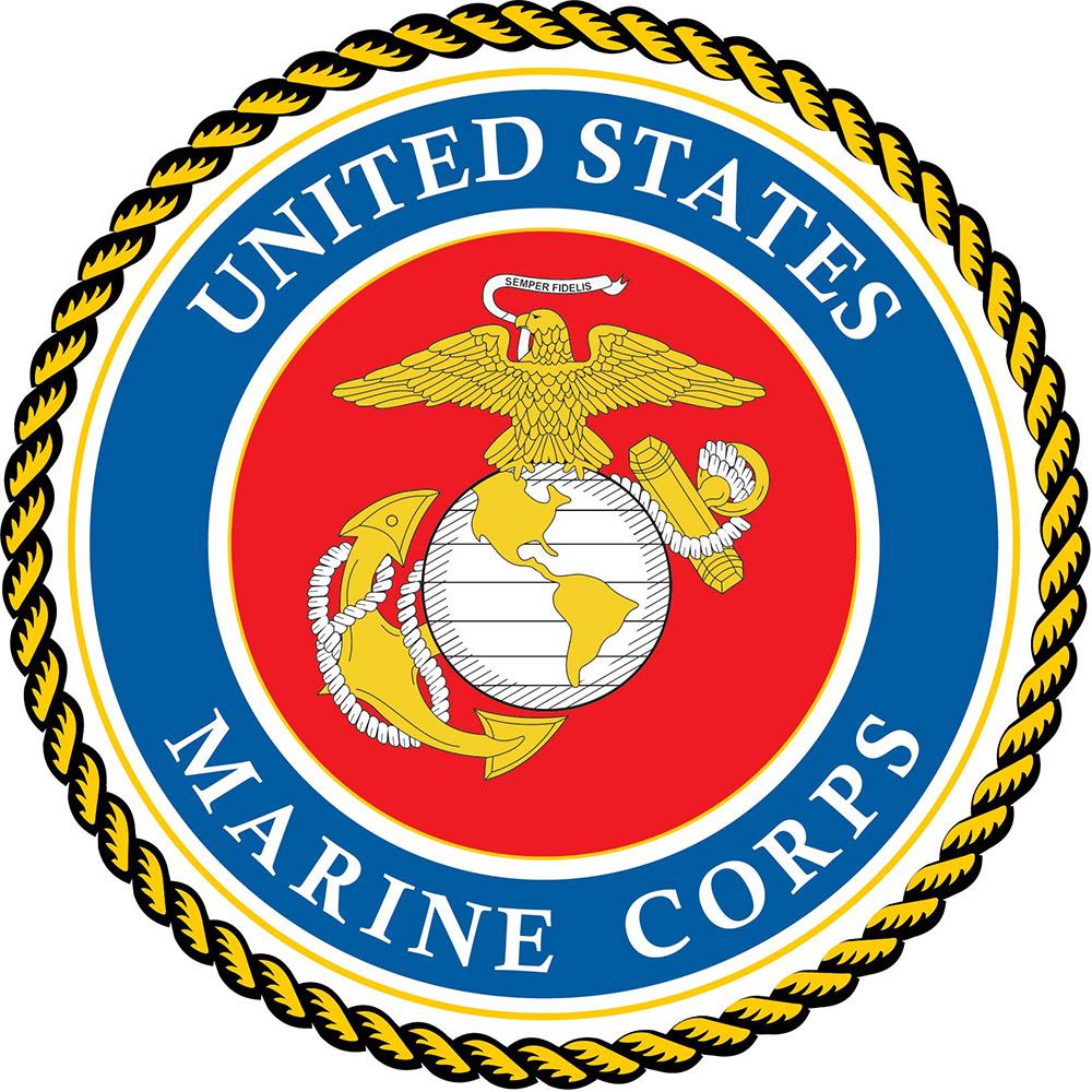 Scratch and Dent U.S. Marines Flask Walking Stick: Wood Shaft Hidden Flask V3014
