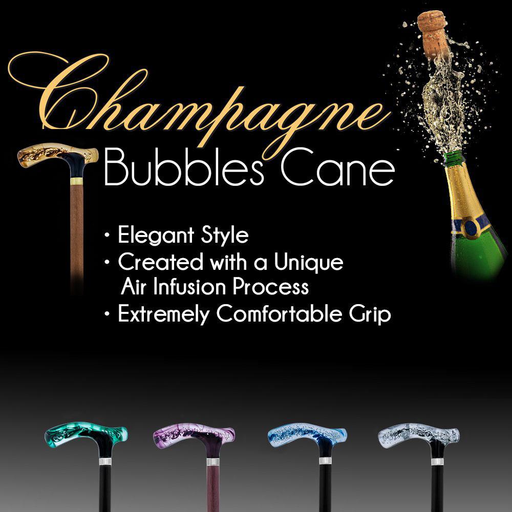 Brown and Clear Acrylic Bubble Handle Cane w/ Custom Wooden Shaft