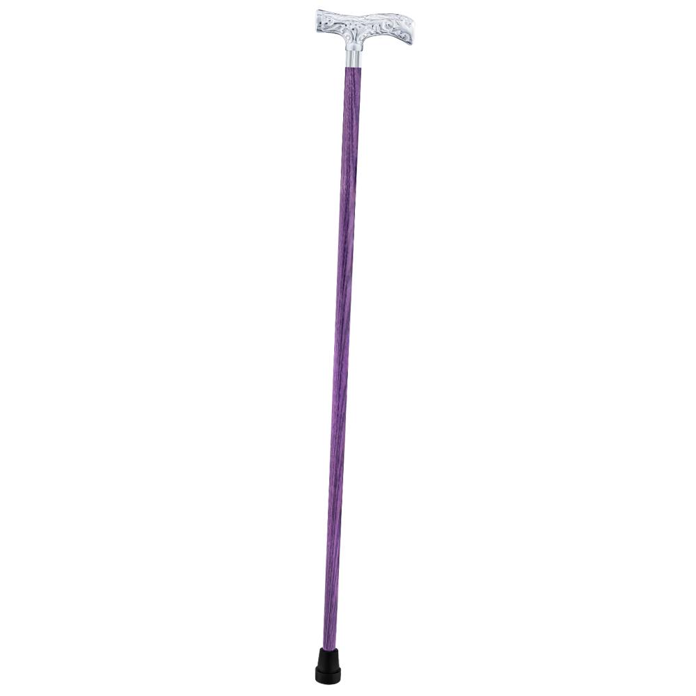Exclusive Joker-Inspired Chrome T-Shape Cane: Stained Shaft