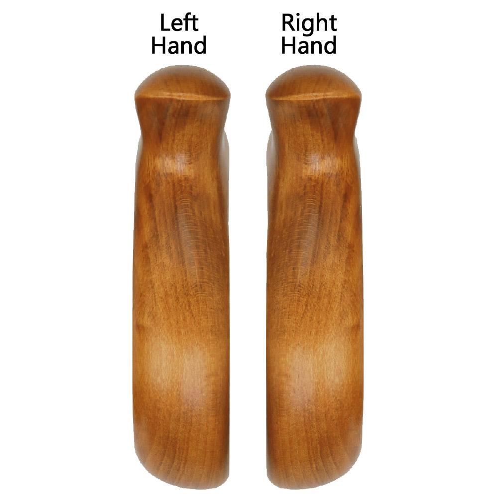 Cherry Maple Ergonomic Cane: Carbon Fiber Shaft, Silver Collar