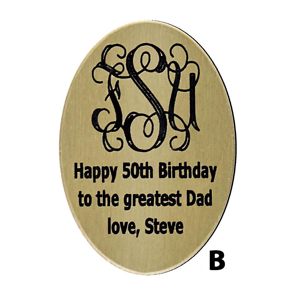 Personalize with Oval Brass Engraving: Custom Cane Accessory
