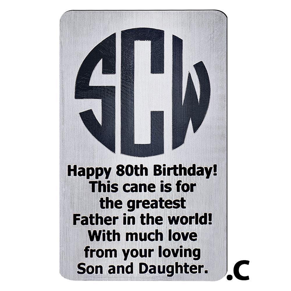 Custom Cane Engraving - Rectangle Stainless Steel