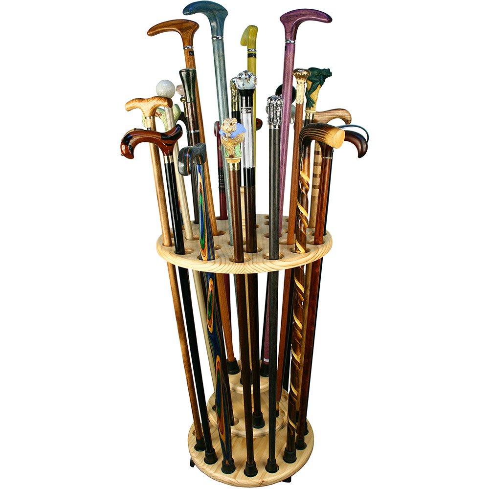 Collector's Dream: Round Walking Cane Stand in Pine Wood