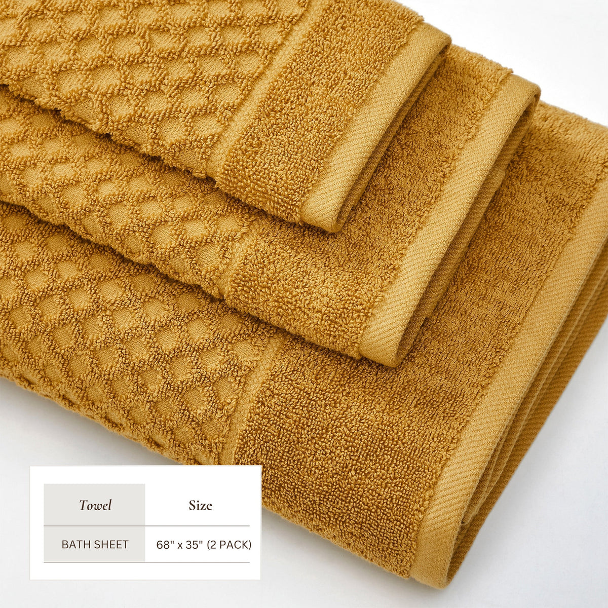 Cotton Diamond Waffle Weave Bath Towel Set - Grayson Collection