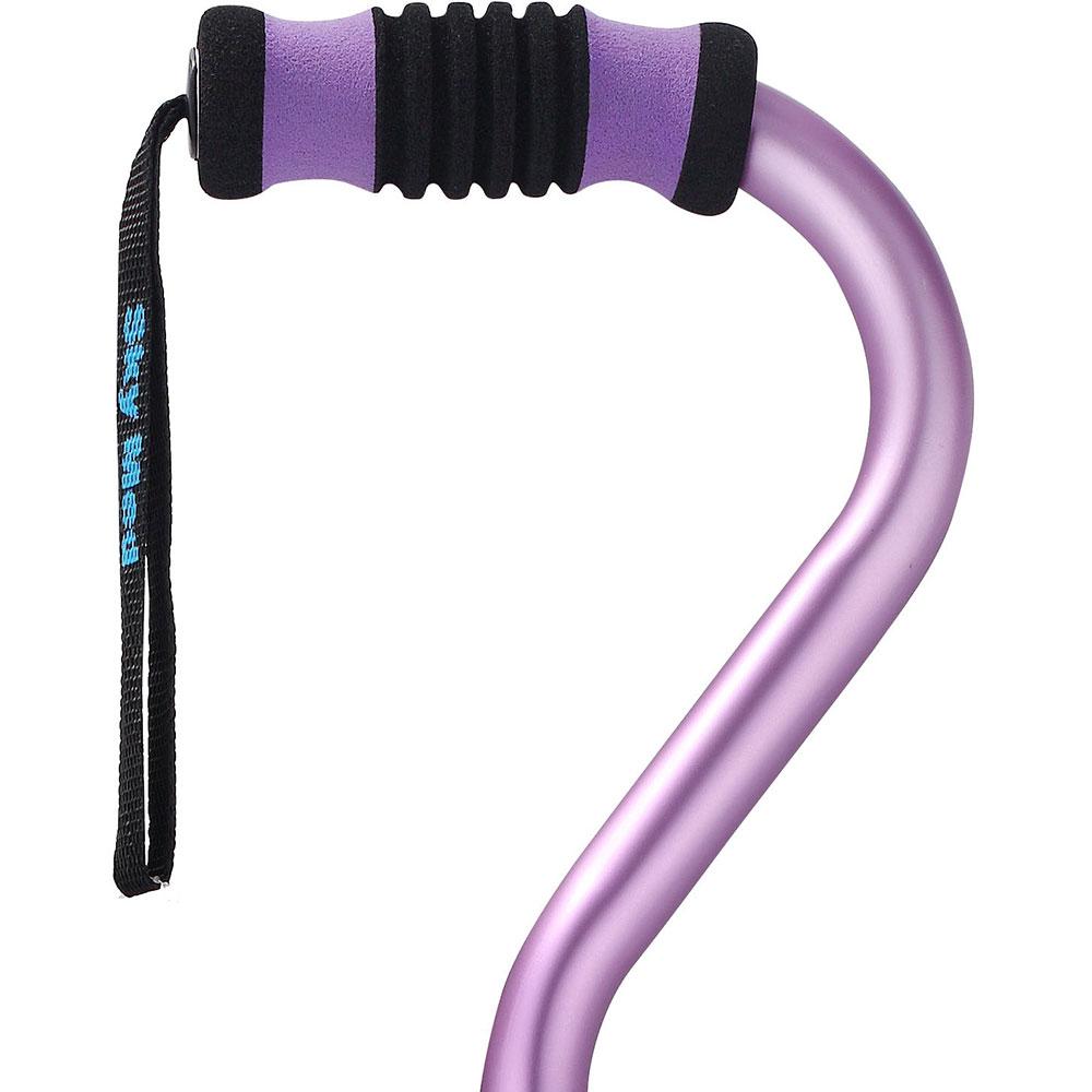 Purple Offset Walking Cane w/ Color matching Grip