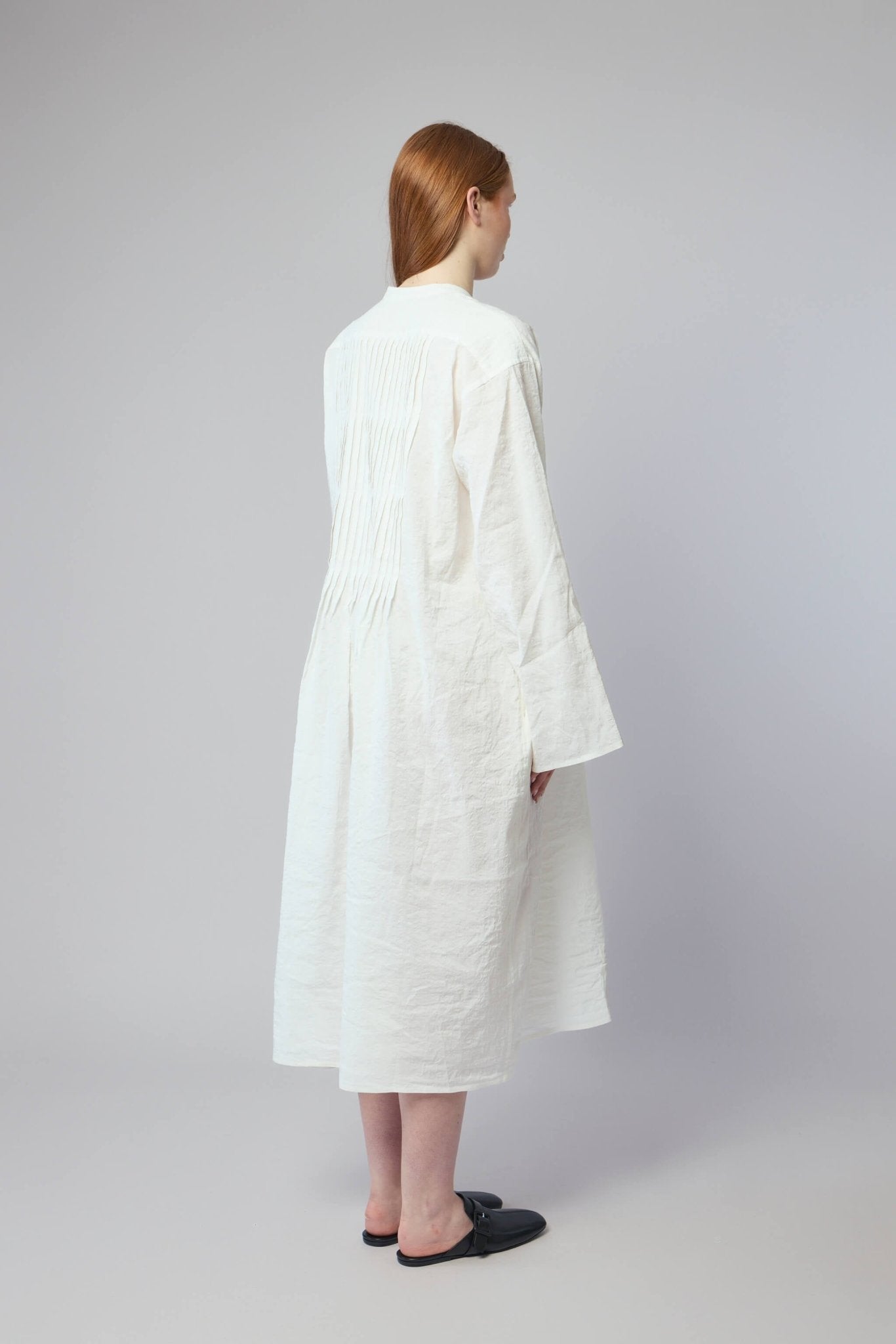 Dong Long Sleeve Dress with Pleated Chest