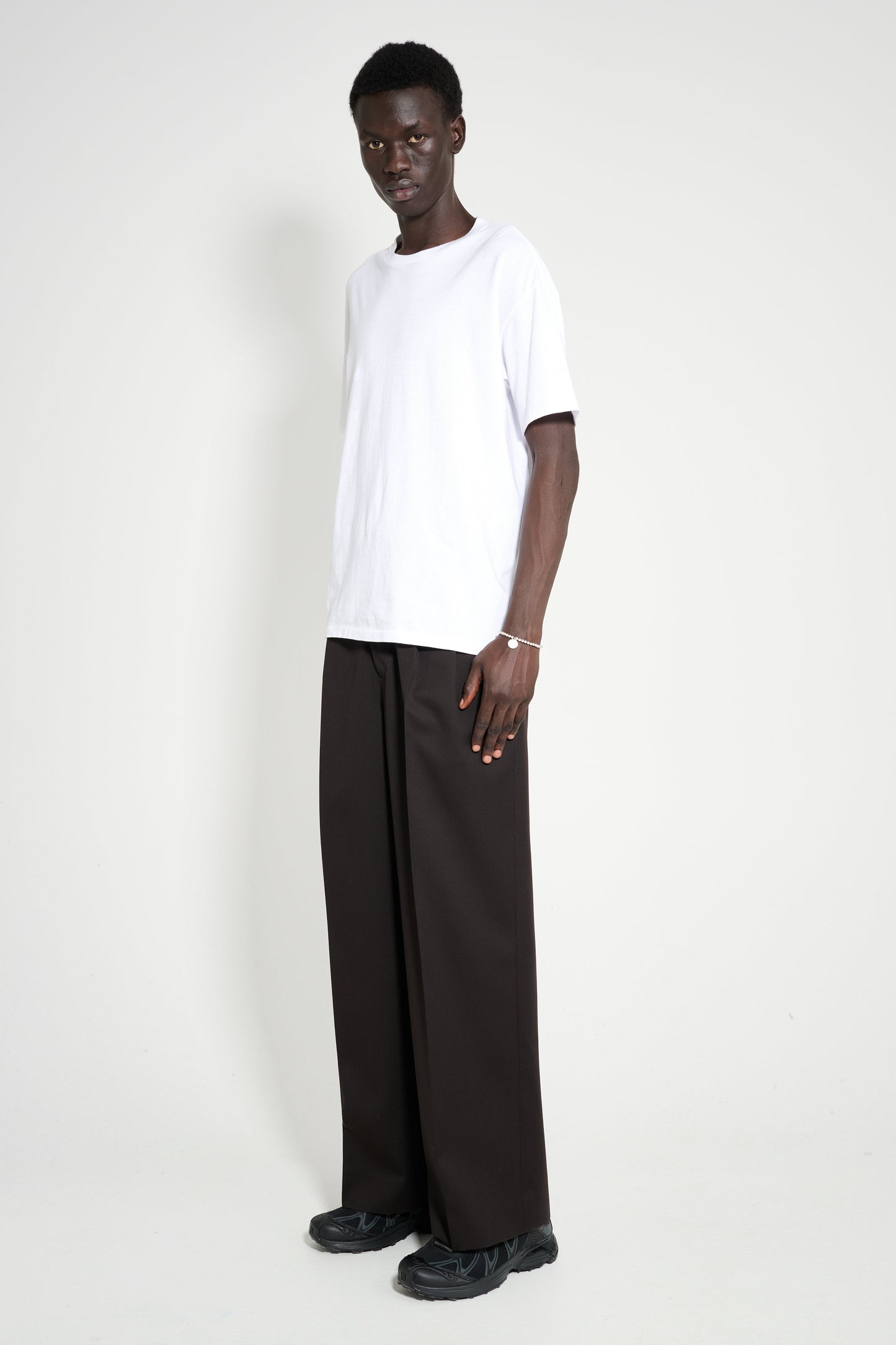 ssstein Long Wide Trousers Dark Brown