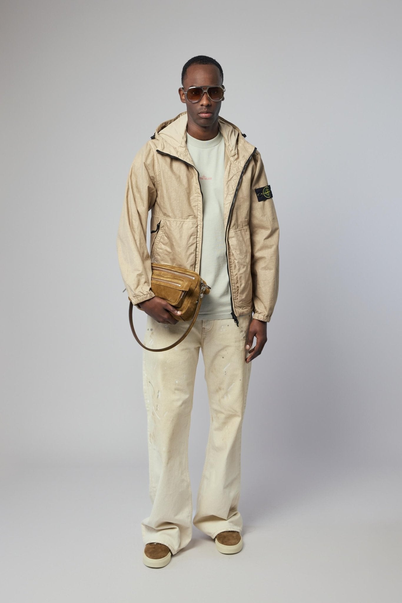Hooded Jacket with High Neck Zipper