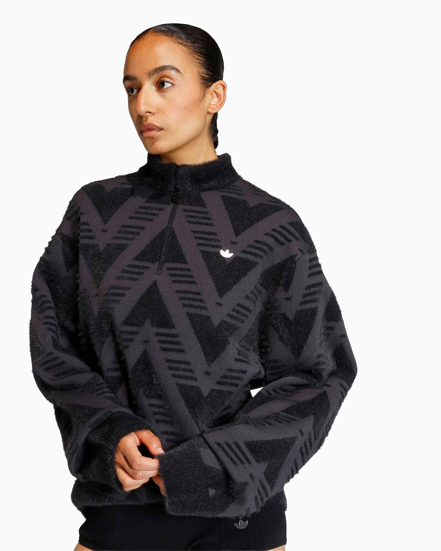 Jersey Relaxed adidas Originals Knitted Half-Zipped para mujer