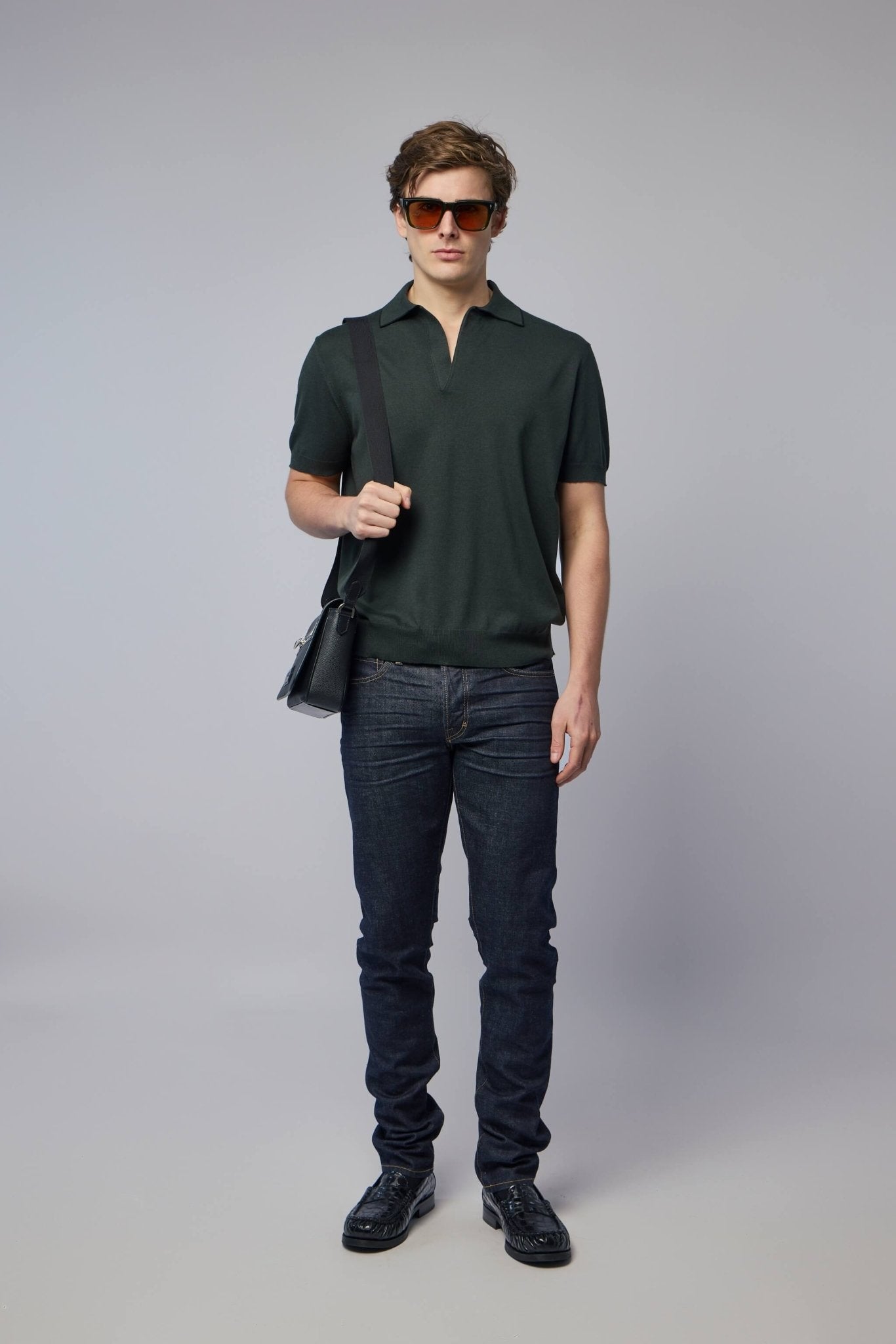 Cotton Silk Tipping Ss Buttonless Polo