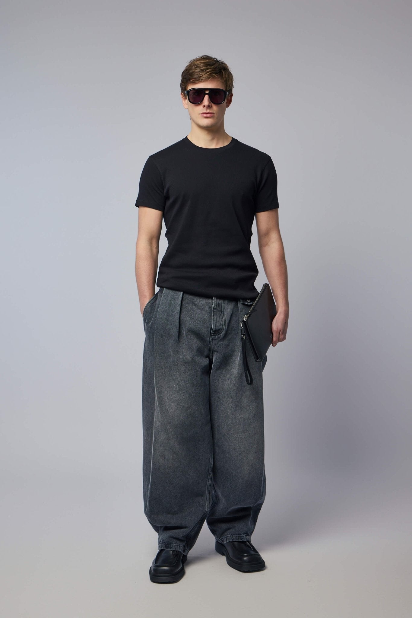 Perforated Rib Ss Crew Neck