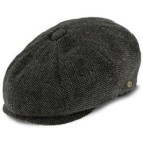 Shelby - Walrus Hats Grey Herringbone Wool Blend 8 Panel Kids Newsboy Cap (Toddler, Boys, Youth)