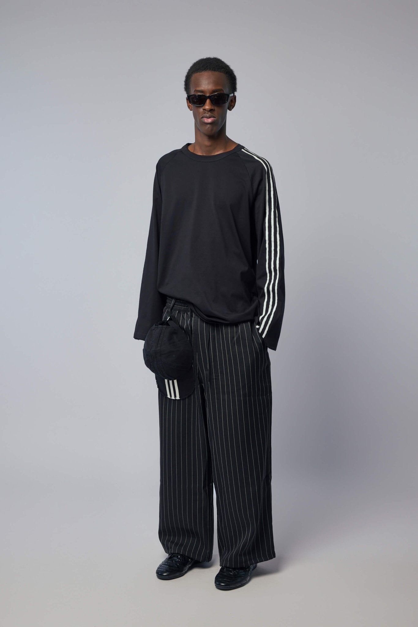 Raw Edge 3-stripes Long Sleeve Tee