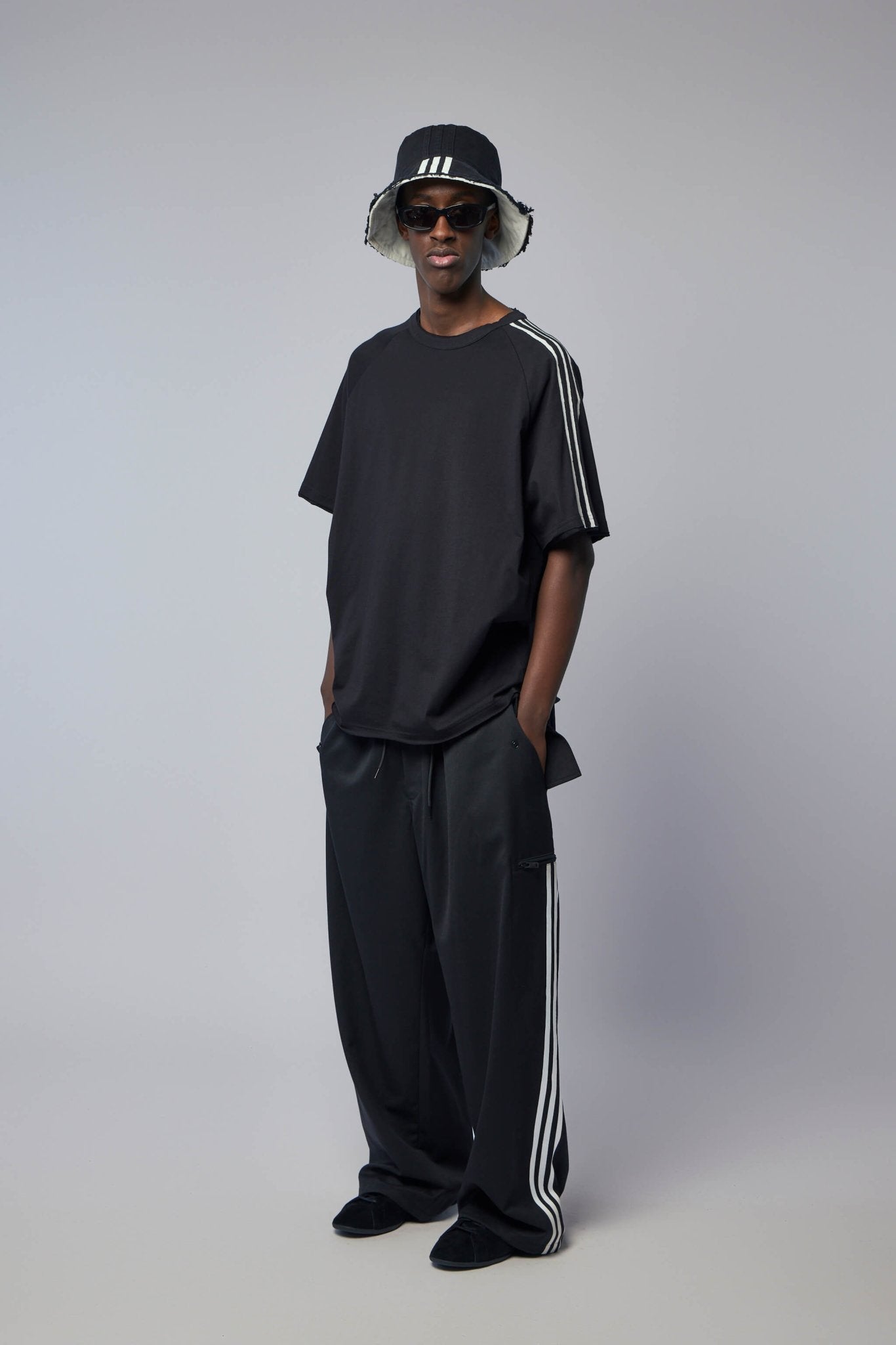 Raw Edge 3-stripes Short Sleeve Tee