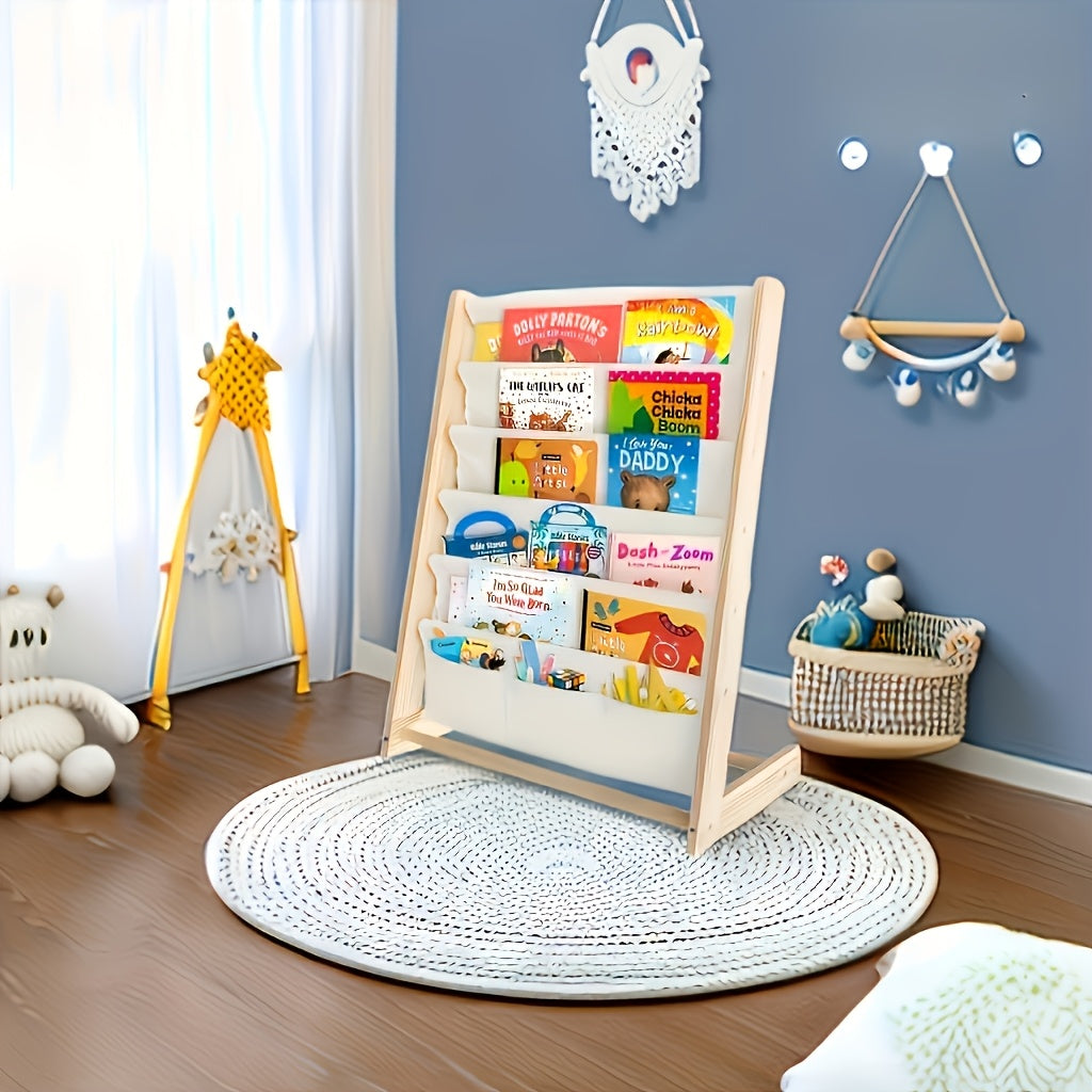 Wooden Bookshelf with Legs with Open Storage