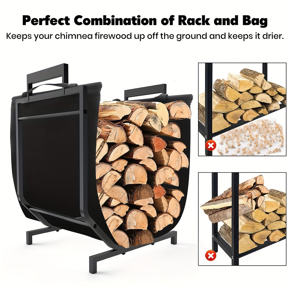 Metal Firewood Rack Indoor Outdoor Use
