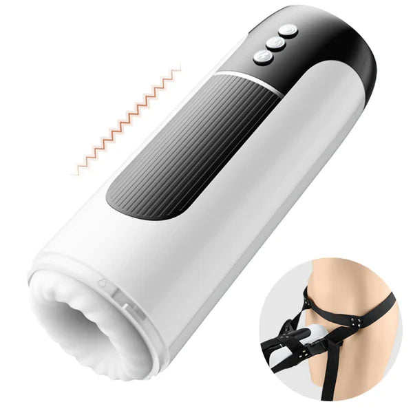 Panther - Wearable 7 Thrusting & Vibrating Heating Vocable Multifunctional Masturbator - Male Masturbator product image for i