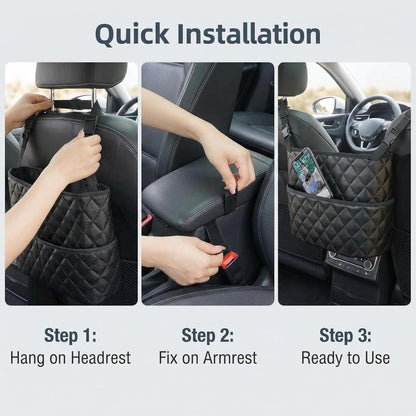 Car Seat Handbag Holder and Console Storage Organizer