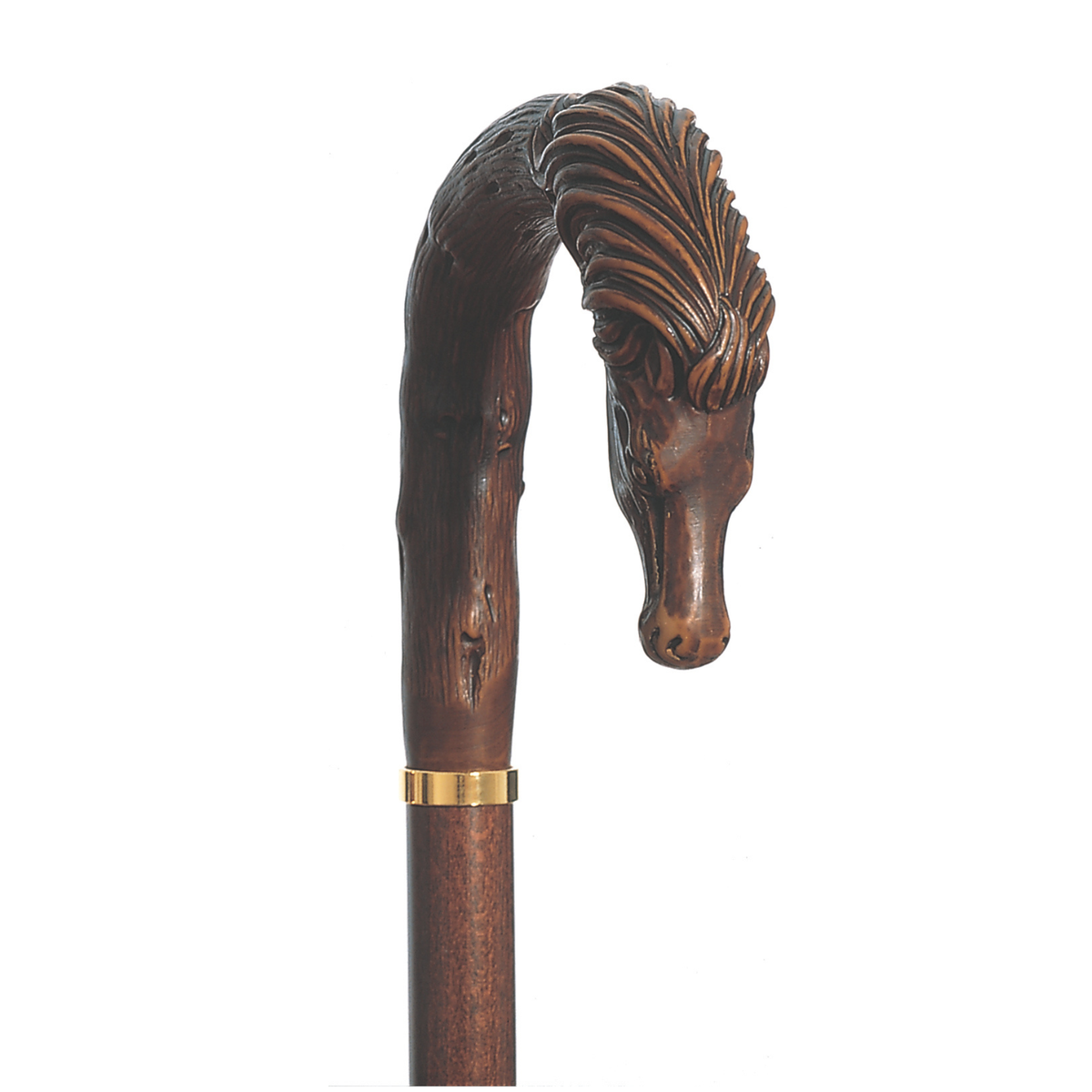 Italian Crafted Horse Head Walking Cane - Elegant Beechwood Design