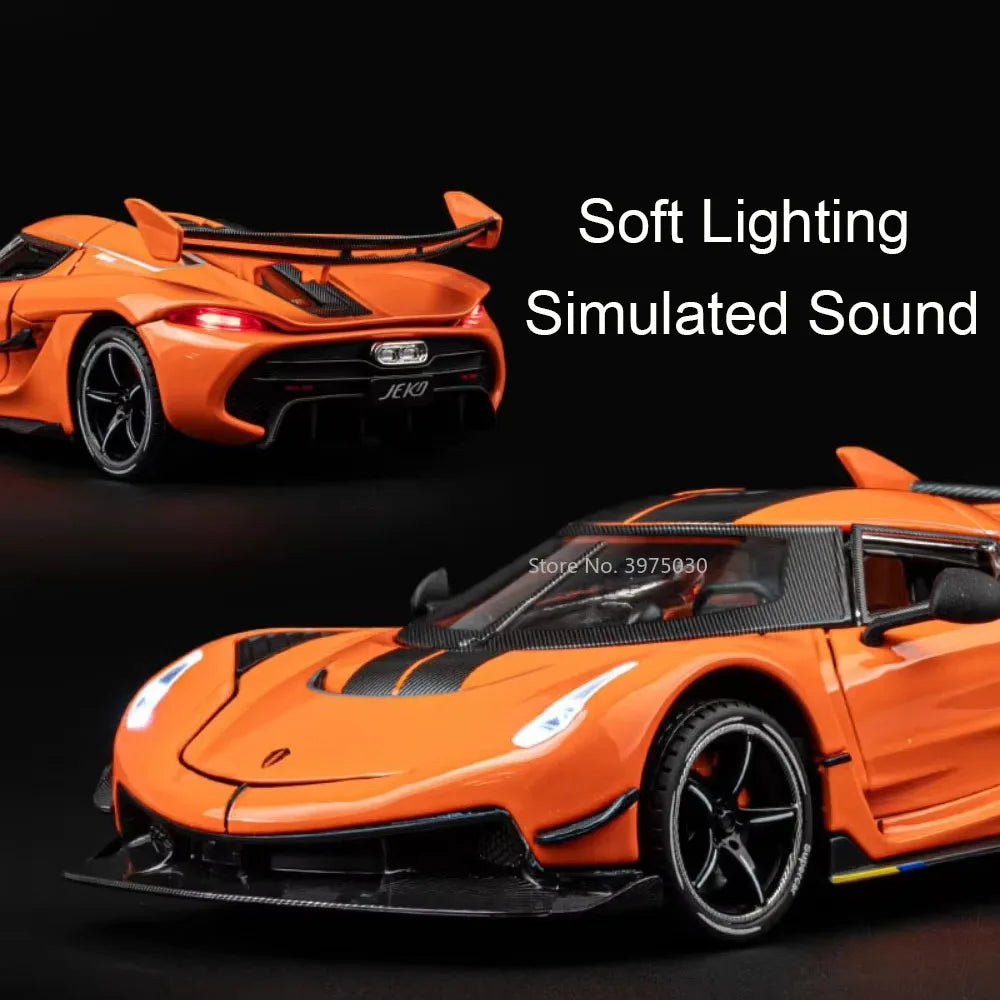 Scale Sports Car Diecast Model for Boys (Orange)