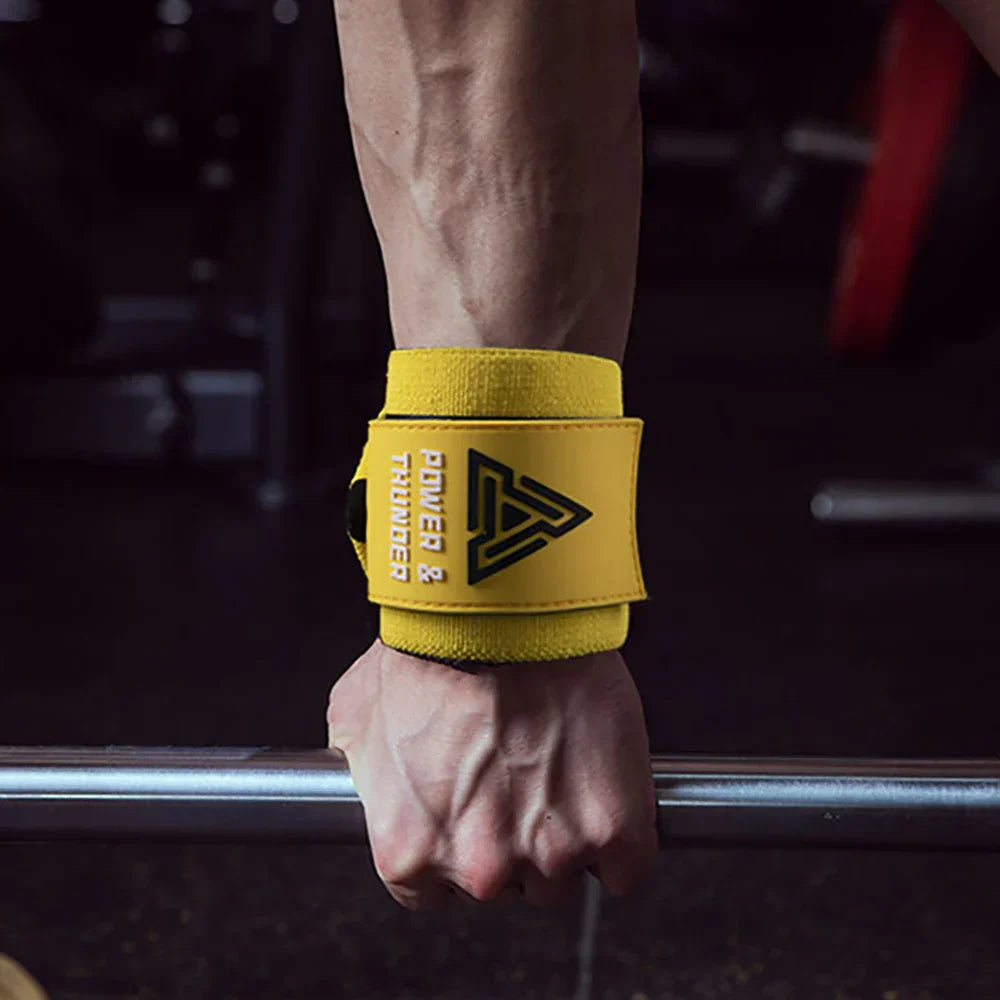 Premium Wrist Support Wristbands 1 Pair Yellow