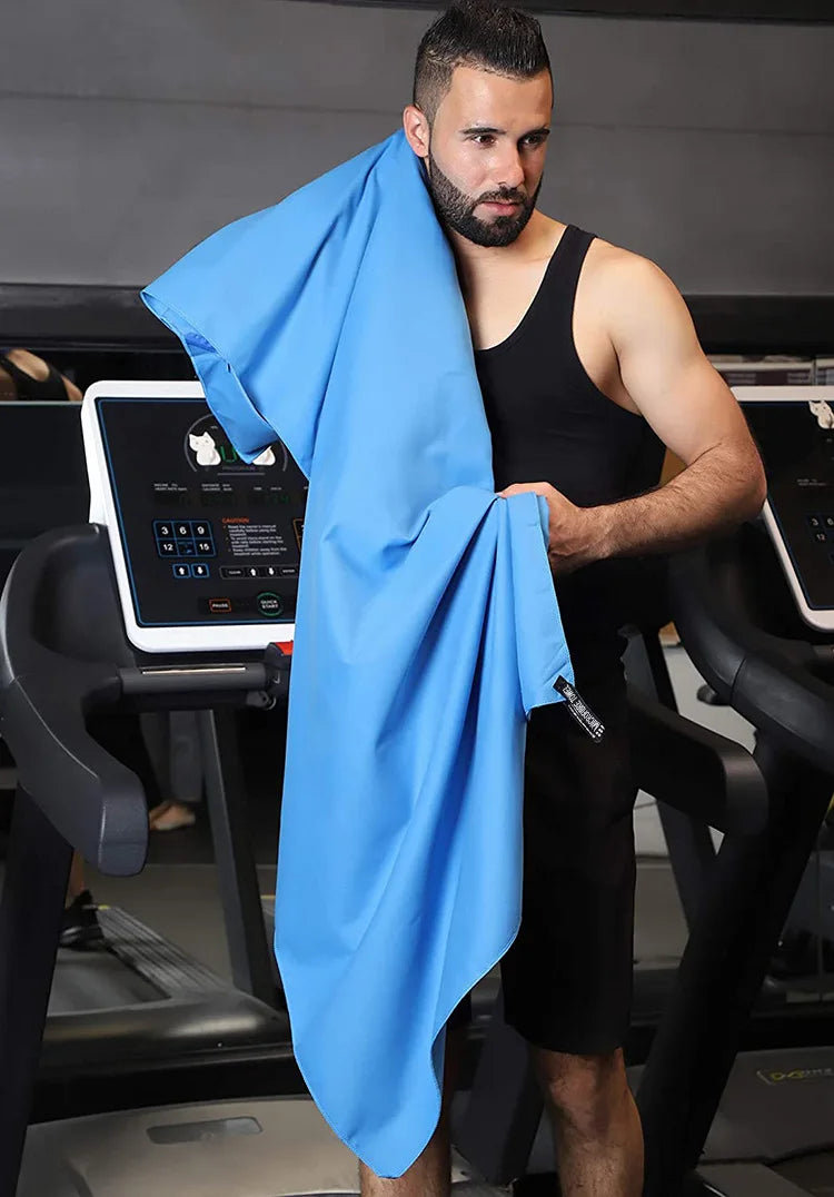 Super Absorbent Microfiber Sports Towel (Light Blue)