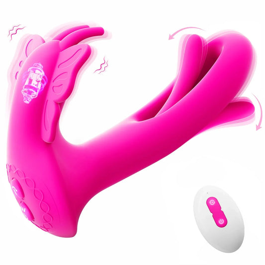 4 in 1 Butterfly Wearable Multi Stimulation Flapping Vibrator - Vibrator product image for intimate wellness and personal car