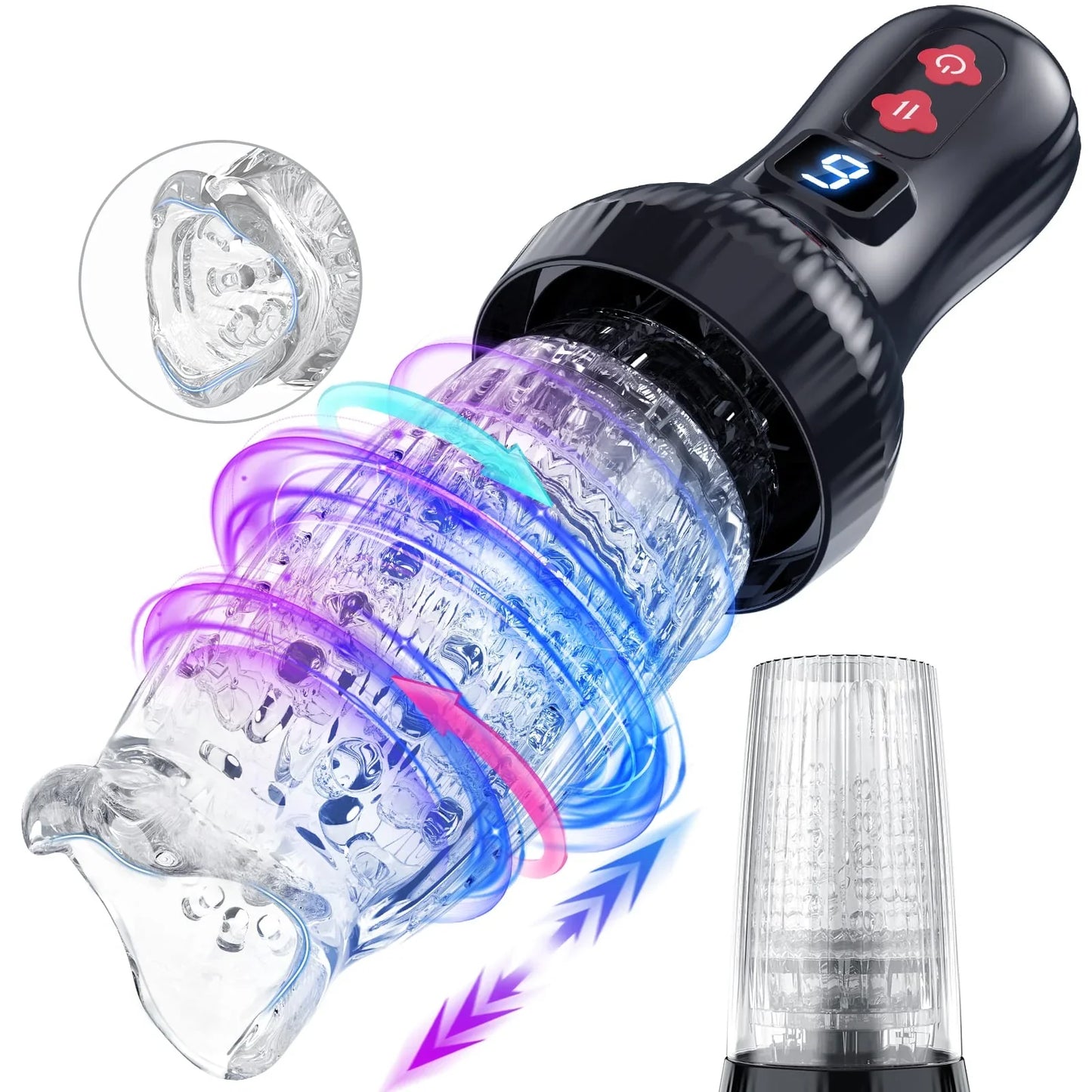 Upgraded 2 in 1 Powerful Automatic Thrusting and Rotating Male Masturbator - Male Masturbator product image for intimate well