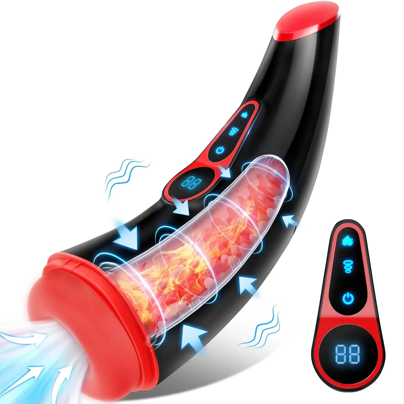 Ultimate Pleasure: Advanced Heated Male Stroker with Vibrating & Sucking Modes - Male Masturbator product image for intimate