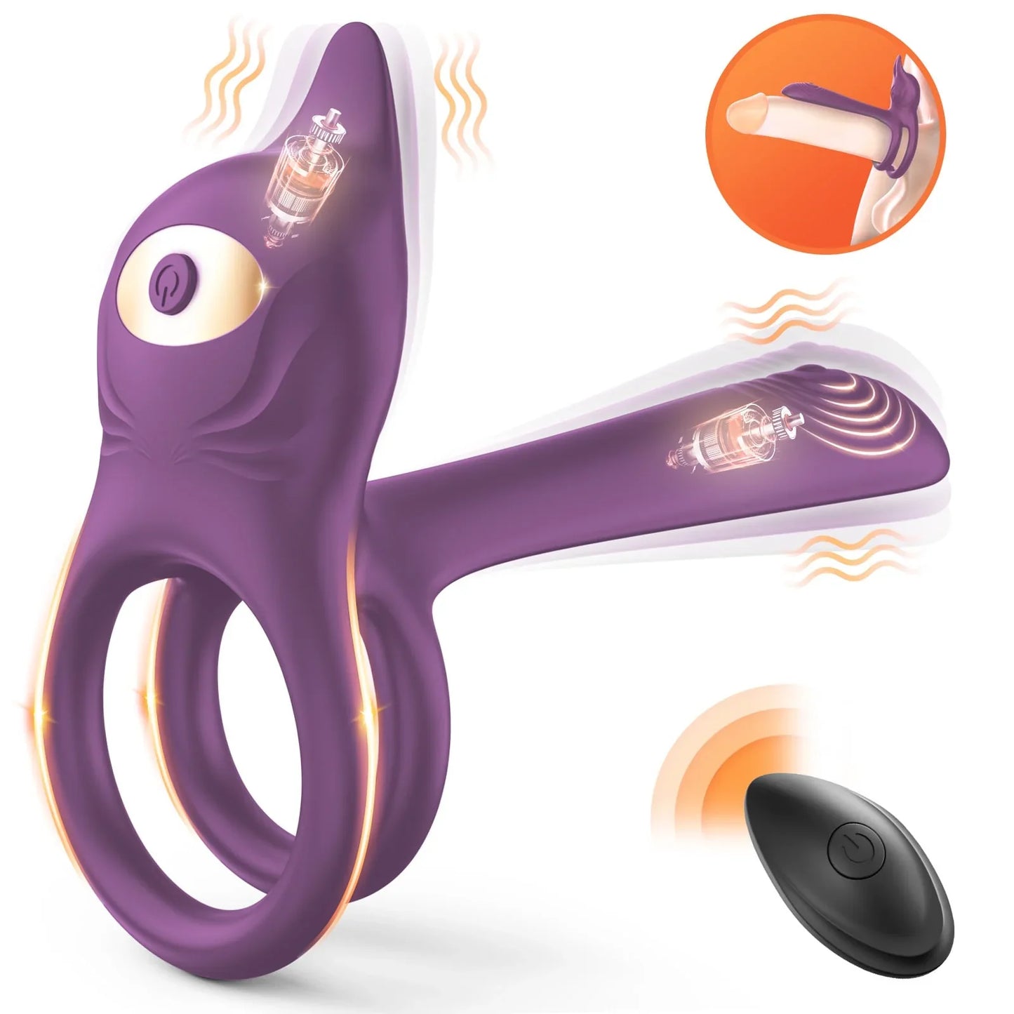 3 in 1 Multifunctional Penis Cock Ring with 10 Vibrating Modes - Cock Ring product image for intimate wellness and personal c