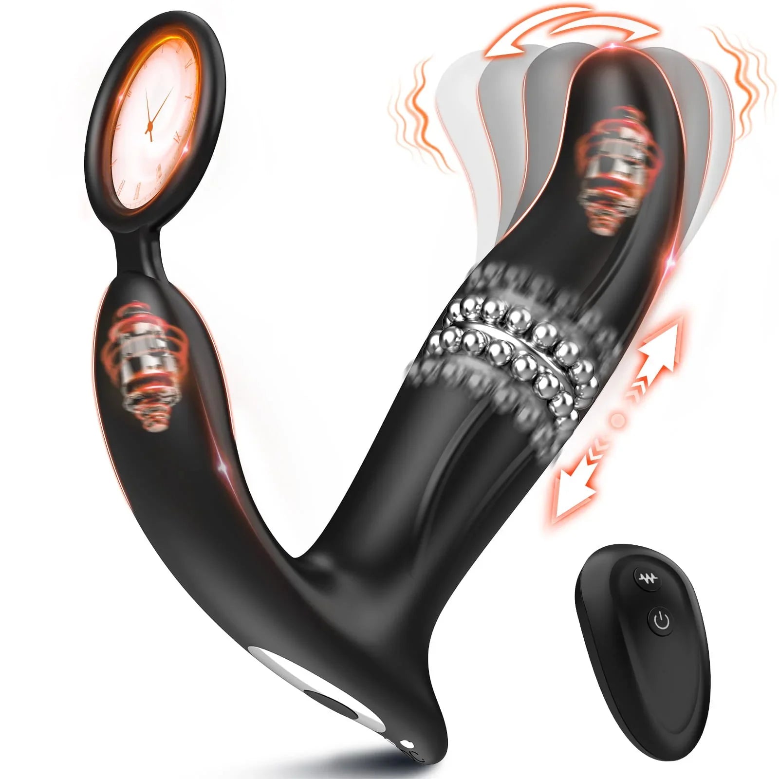 SBD 5 in 1 Thrusting & Vibrating Anal Vibrator Butt Plug with Cock Ring - Vibrator product image for intimate wellness and pe