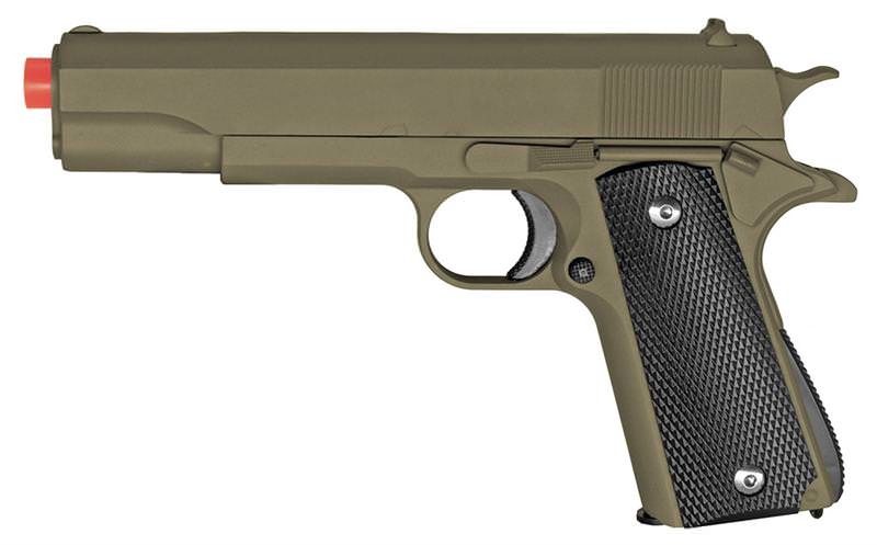 Full Metal 1911 OD Green Black Grips AIRSOFT Gun Pistol New In Box 330 FPS - TOPHATTER'S ARMORY DEALS