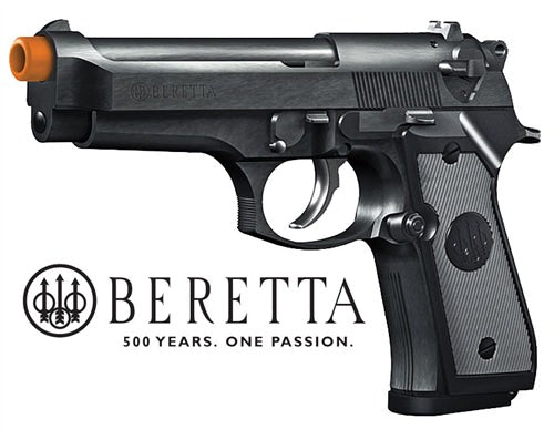 Beretta 92FS Spring Airsoft Pistol BLACK Full Trademarks by Umarex - TOPHATTER'S ARMORY DEALS