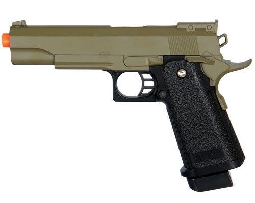 Full Metal Body Airsoft Spring Pistol Hi-Capa 1911 OD Green Two Tone 300 FPS - TOPHATTER'S ARMORY DEALS