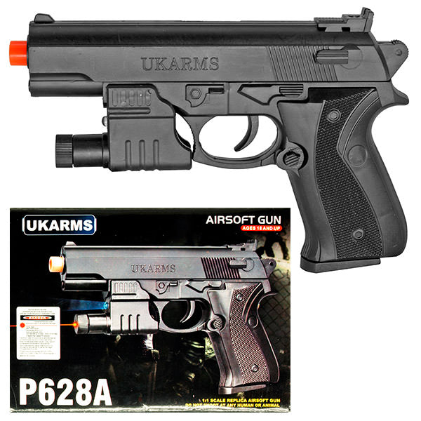 P628A Spring Airsoft Pistol with Laser and Flashlight - TOPHATTER'S ARMORY DEALS