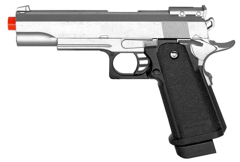 G6 Airsoft Spring Pistol Colt 1911 Replica Metal Gun FPS M9 Silver - TOPHATTER'S ARMORY DEALS