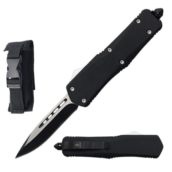 9" Black Tactical Recon OTF Combat Drop Point Blade Knife - TOPHATTER'S ARMORY DEALS