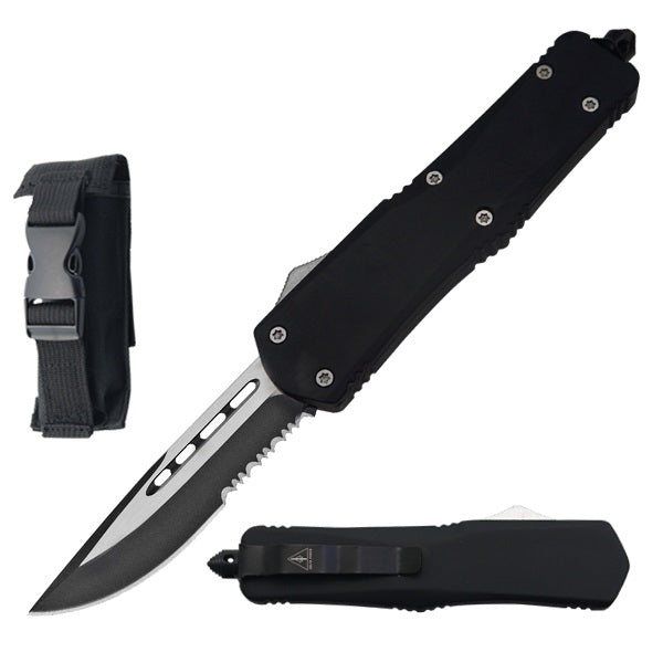9 Inch Black Tactical Recon OTF Combat Pocket Knife - TOPHATTER'S ARMORY DEALS