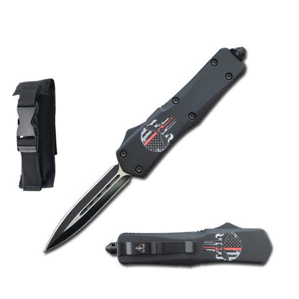7" Red Skull Tactical Recon OTF Combat Knife - TOPHATTER'S ARMORY DEALS