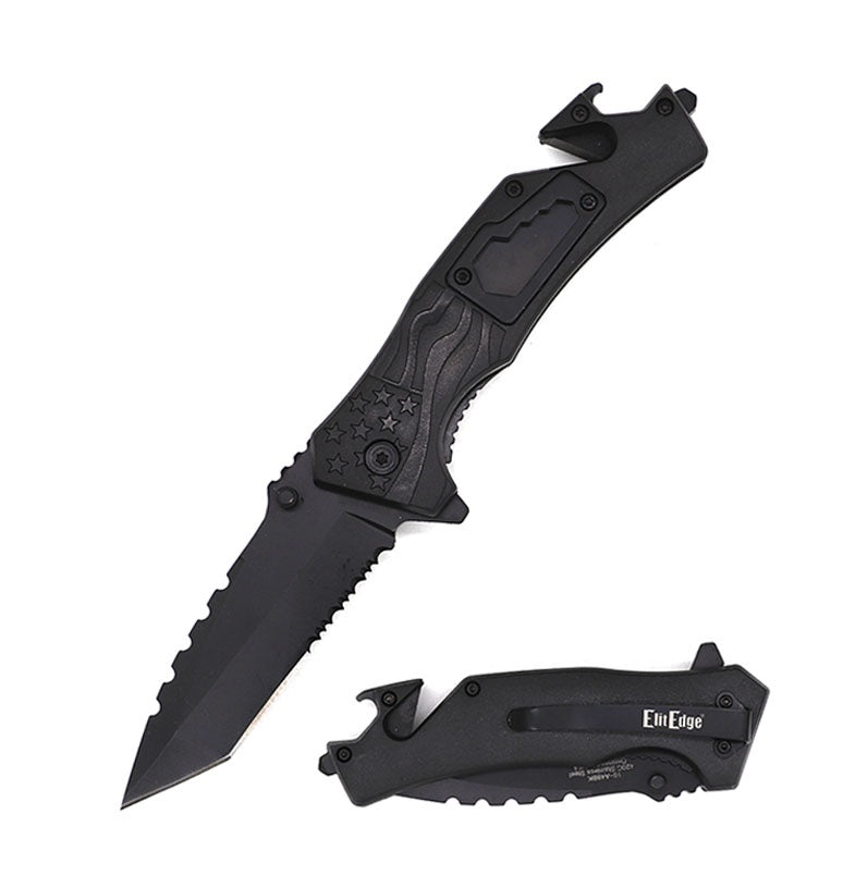 8" Military Tactical Spring Assisted Rescue Multi Tool Pocket Knife - TOPHATTER'S ARMORY DEALS