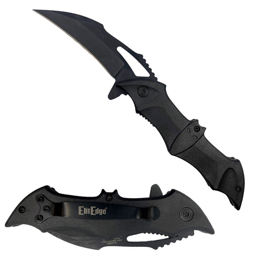 Bat Black Spring Assisted Pocket Folding Knife