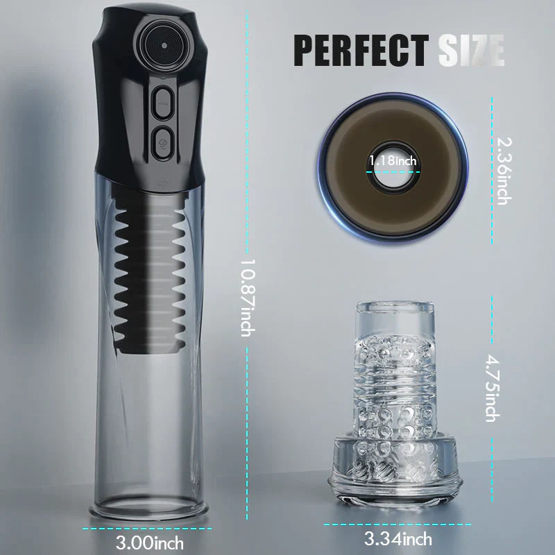 Cupsland 7 Vibrating 3 Sucking Enhance Erection and Masturbation 2 in 1 Penis Pump
