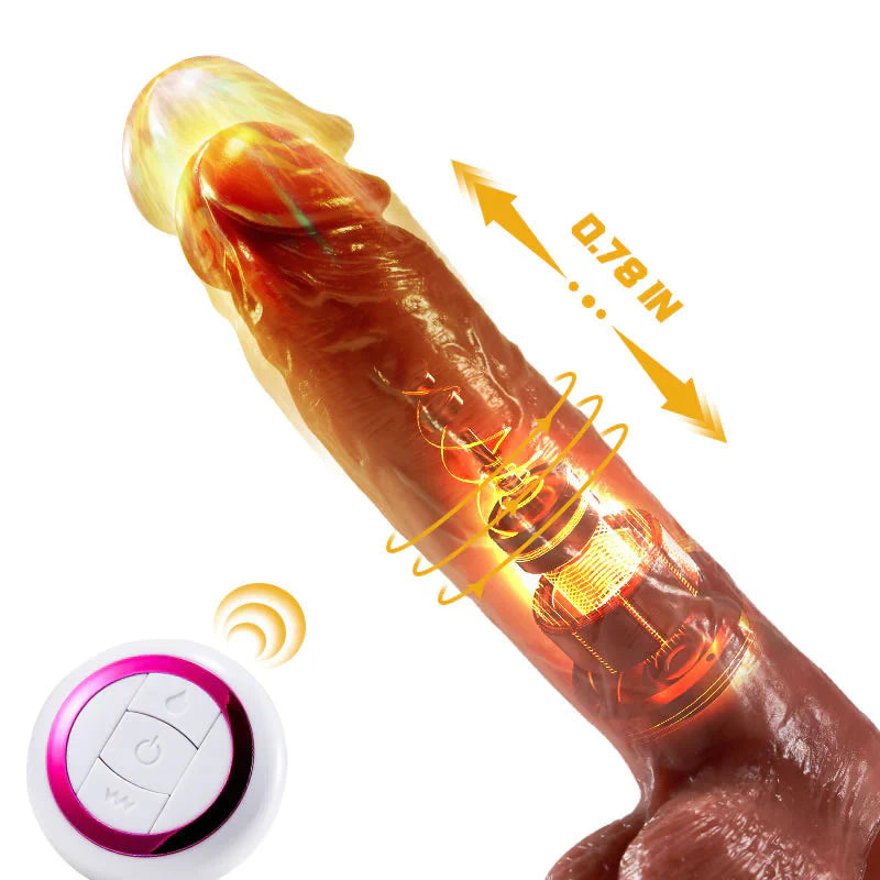 Wald Vibrating 3 Telescoping Swinging Lifelike Dildo Vibrator 8.86 INCH - Vibrator product image for intimate wellness and pe