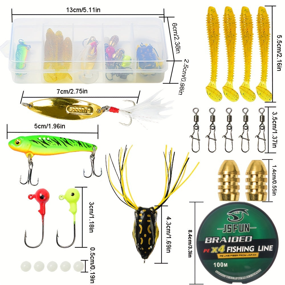 Braided Fishing Line Kit with Telescopic Rods