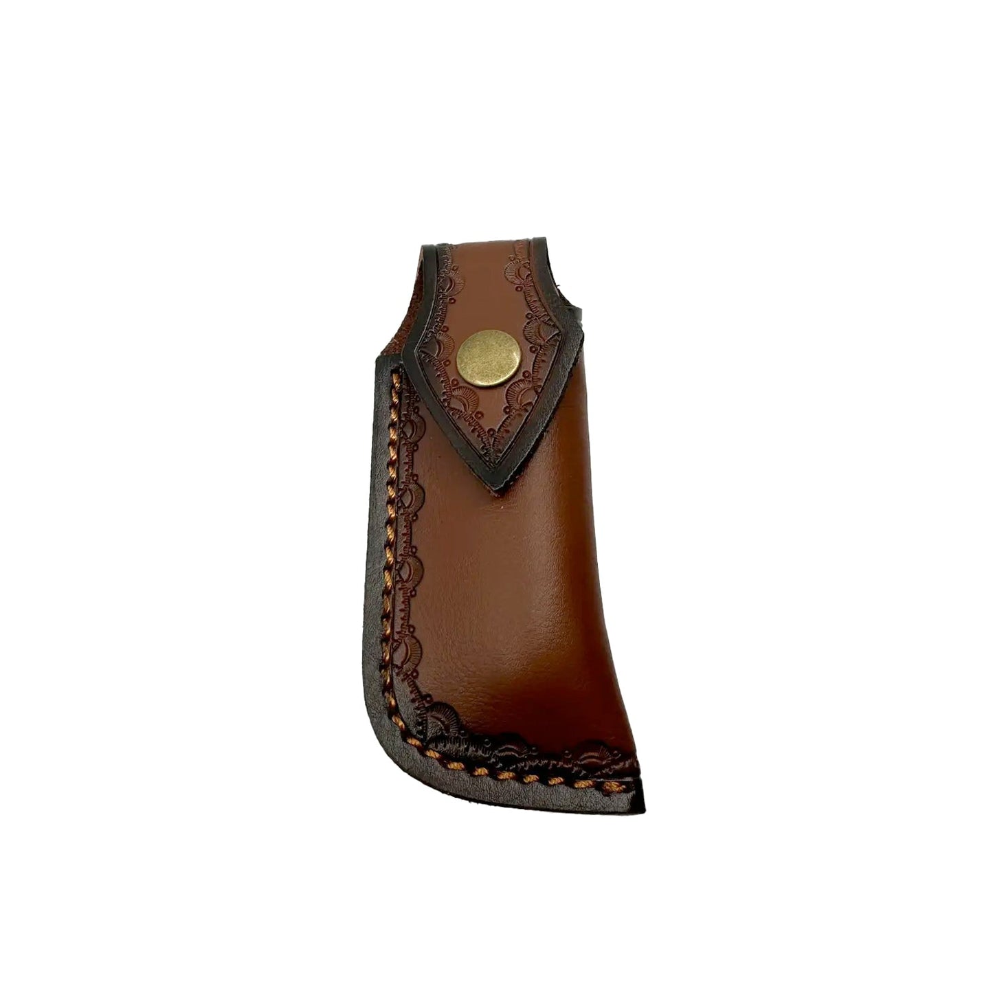 3.5" Damascus Drop Point Blade Knife w/ Wood Handle