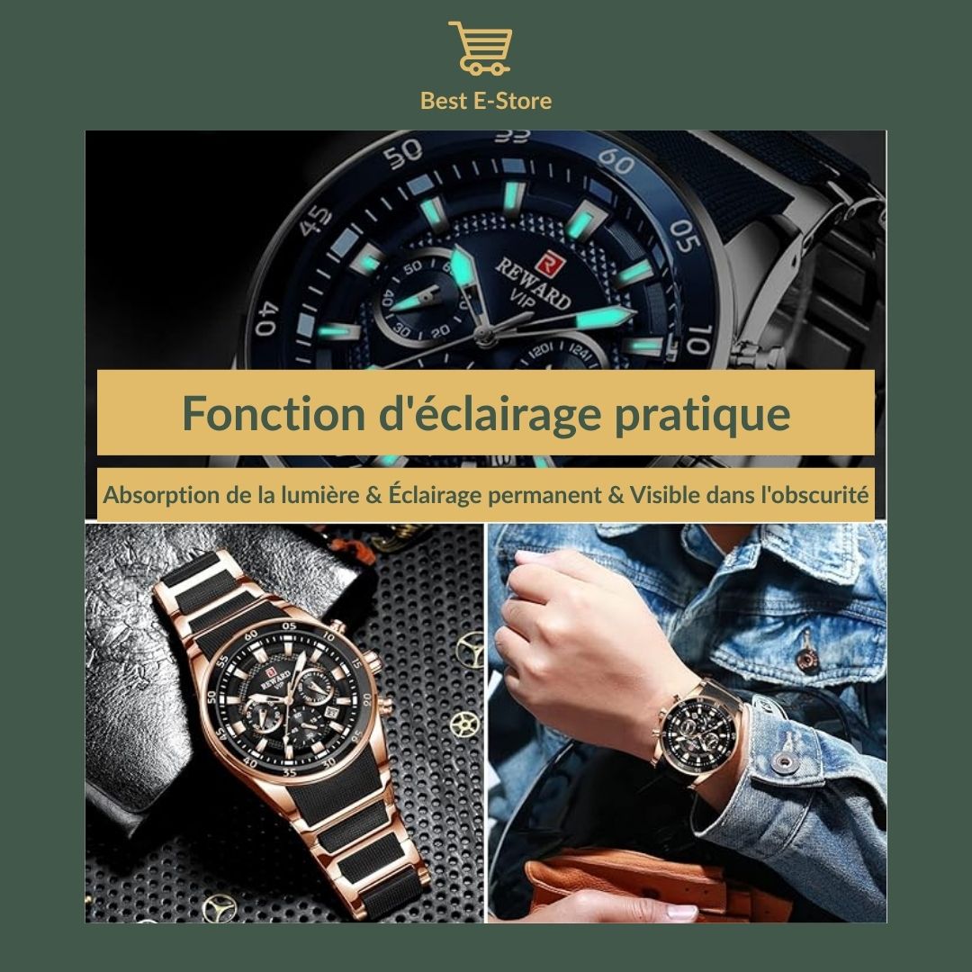 ⭐ Montre Homme Premium : Design Élégant, Confort Exceptionnel & Idée Cadeau Parfaite 🎁